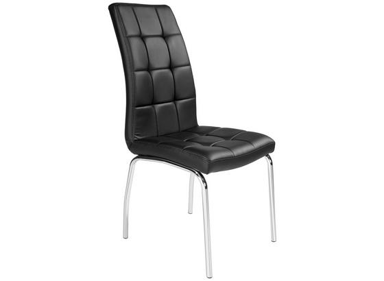 Stuhl Alify - Chromfarben/Schwarz, KONVENTIONELL, Textil/Metall (42/100/60cm) Stuhl Alify - Chromfarben/Schwarz, KONVENTIONELL, Textil/Metall (42/100/60cm)