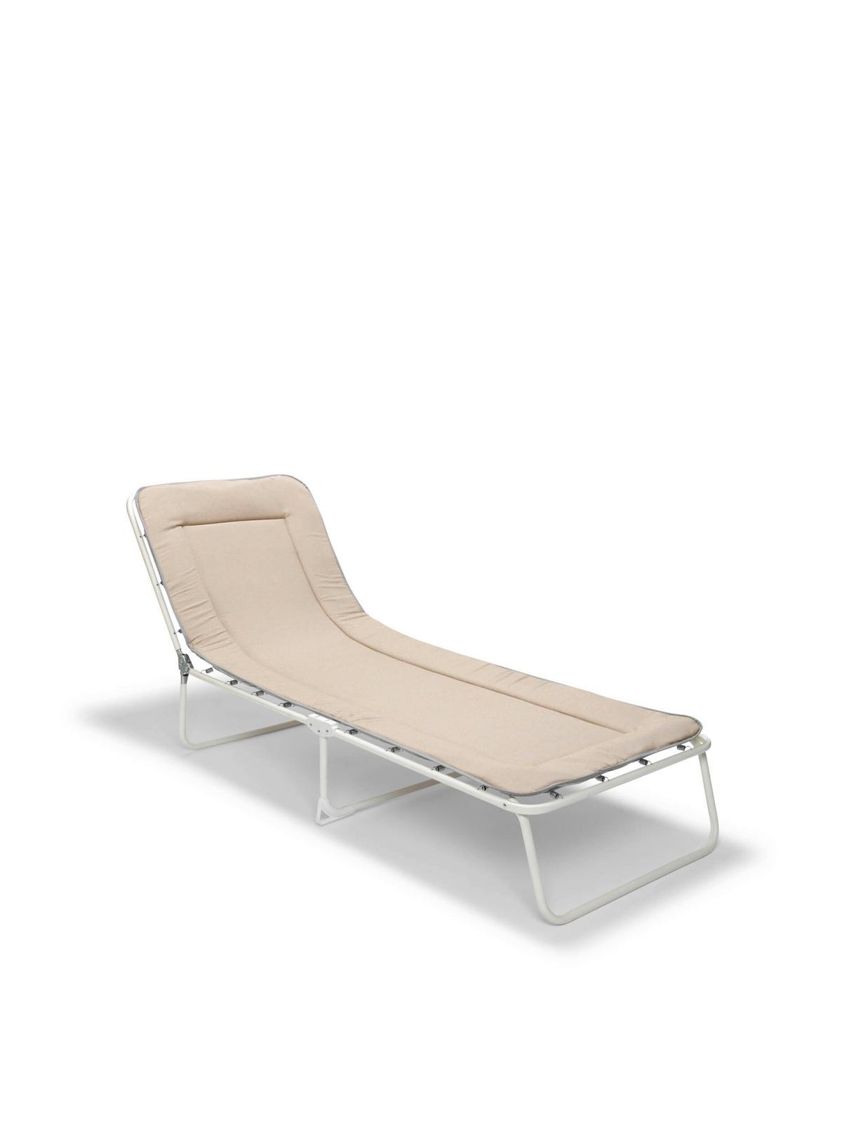 Dreibeinliege Chiemsee – 3-Bein-Liege - Beige, Basics, Textil/Metall (60/23/180cm)