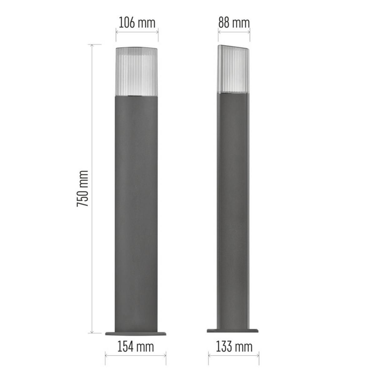 VONKAJŠIE LED SVIETIDLO LANA - antracitová, Modern, kov/plast