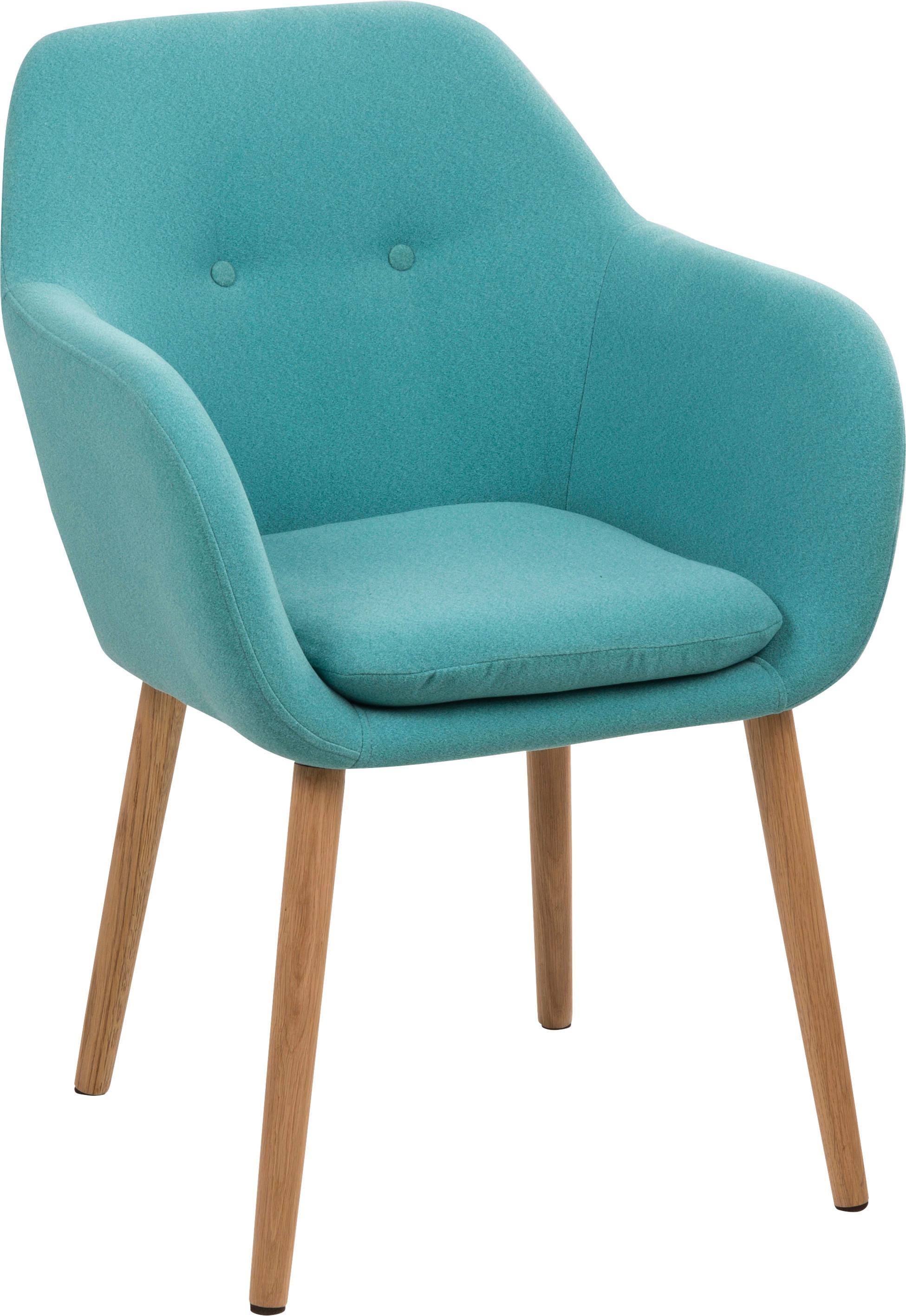 Židel S Podroučkami Emilia - barvy dubu/světle modrá, Konvenční, dřevo/textil (57/83/59cm) - Carryhome