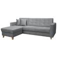 Ecksofa Bergen - Anthrazit/Naturfarben, Design, Textil (231/160cm) - Luca Bessoni