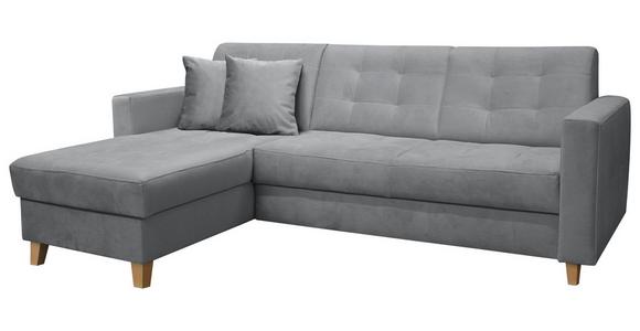 Ecksofa Bergen - Anthrazit/Naturfarben, Design, Textil (231/160cm) - Luca Bessoni