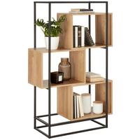 REGÁL ADRIAN -EXKLUSIV- - čierna/prírodná farba, Modern, kov/kompozitné drevo (80/126/33cm) - Mömax
