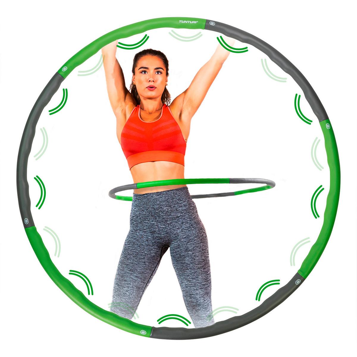 Fitnessreifen Tunturi Hula Hoop - Grau/Grün, KONVENTIONELL, Kunststoff/Metall (100/100/100cm)