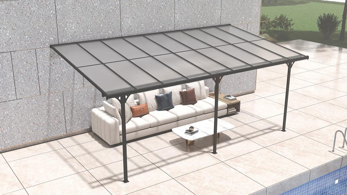 Terrassenüberdachung Bruce 556x300 cm - Schwarz, Basics, Metall (556/225/300cm)