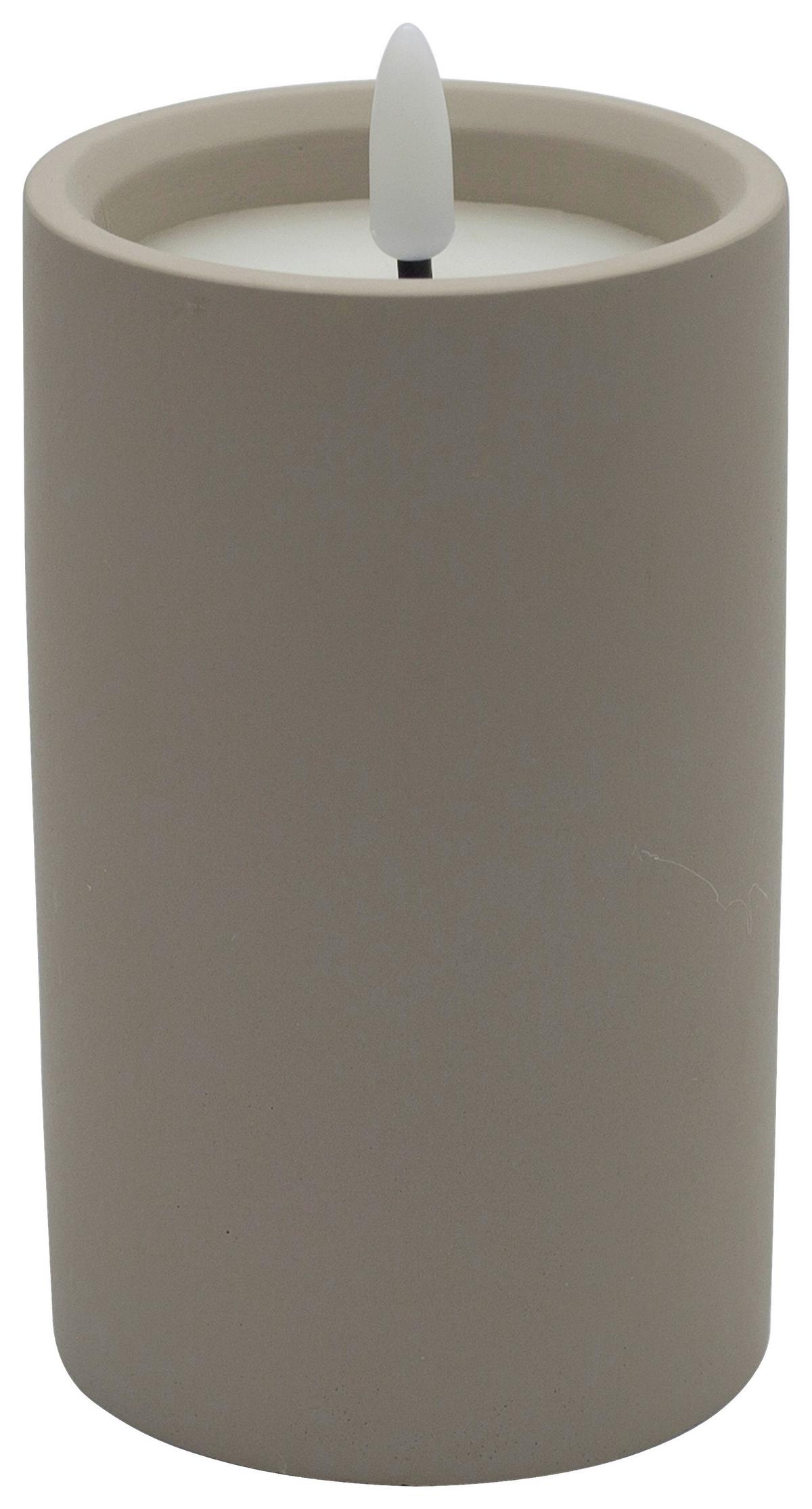 LED svíčka KAREN - sivá, Modern, plast/kameň (7,5/12,5cm) - Mömax