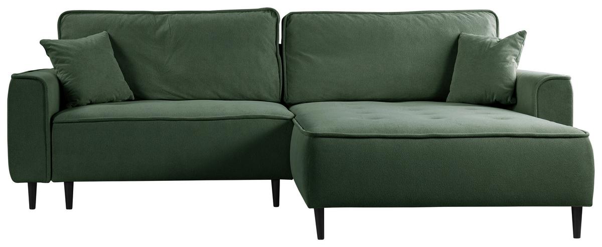 Ecksofa Blues Grün/schwarz, 263 Cm - Schwarz/Grün, Design, Textil (263/183cm) - MID.YOU