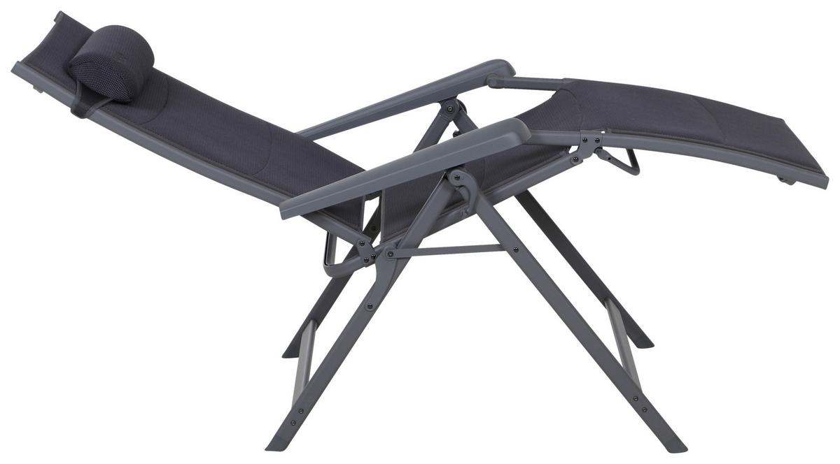 Sonnenliege Premium Aluminium, verstellbar - Anthrazit, KONVENTIONELL, Textil/Metall (75/123/91cm) - Siena Garden