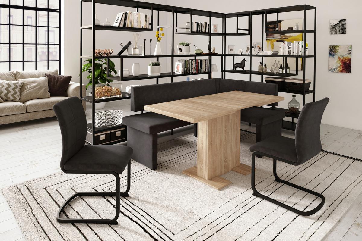 Eckbank Pia Anthrazit, S: 128x168 cm - Anthrazit, MODERN, Textil (128/168cm) - MID.YOU