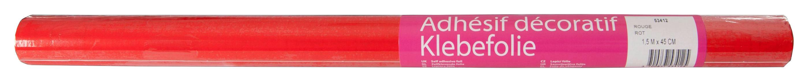 Klebefolie Uni Rot Basic-Line 45x150 Cm - Rot, KONVENTIONELL, Kunststoff (45/150cm)