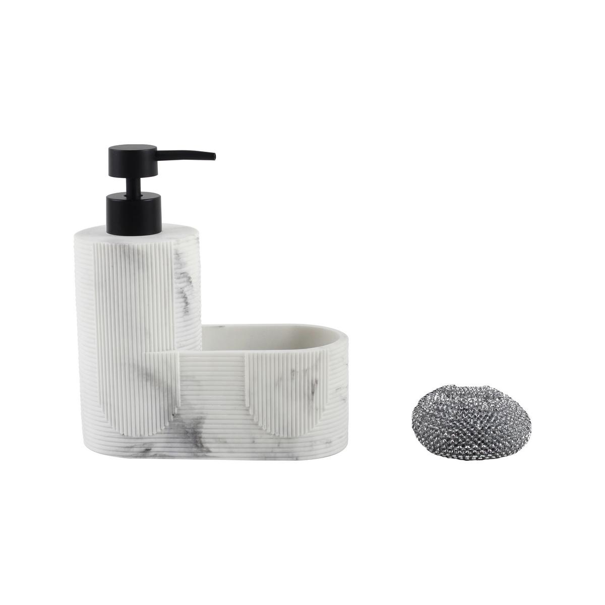 Spülmittelspender Evelyn - Silberfarben/Schwarz, KONVENTIONELL, Kunststoff/Metall (17/8/18,5cm) - Luca Bessoni