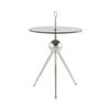 Beistelltisch Mit Glasplatte Rund Ontario, Grau/silber - Silberfarben/Grau, MODERN, Glas/Metall (46/46/52cm) - Kayoom