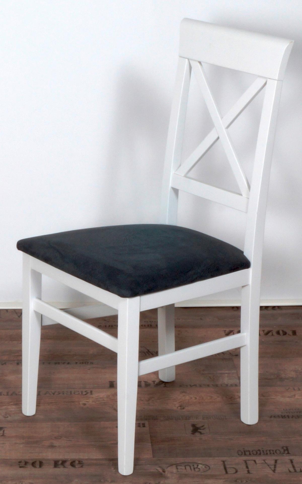 Stuhl-set Madrano Grau/weiß B: 44 Cm - Weiß/Grau, KONVENTIONELL, Holz/Textil (44/93/46cm) - MID.YOU