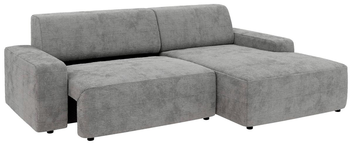 Ecksofa Wien, Grau S: 246x162 cm - Schwarz/Grau, MODERN, Textil (246/162cm) - Trendmanufaktur