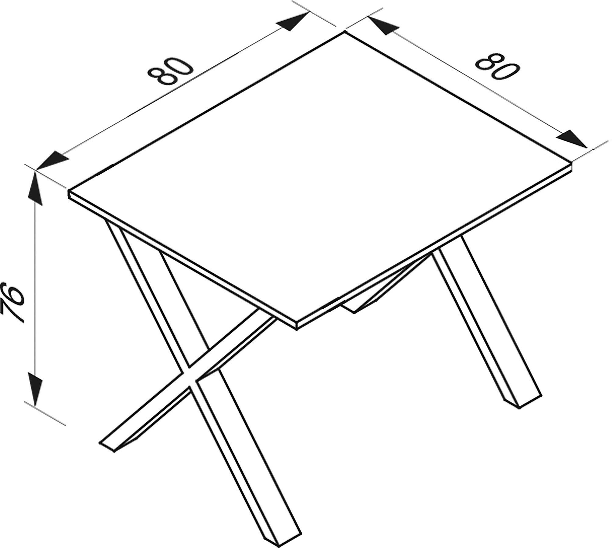 Schreibtisch Lona Sonoma Eiche B: 80 cm - Schwarz/Sonoma Eiche, MODERN, Holzwerkstoff/Metall (80/80/76cm) - MID.YOU