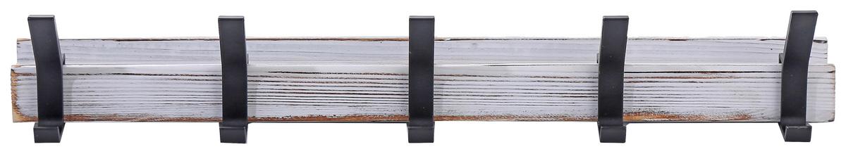 LIŠTA S HÁČKY LINA 2 - bílá, Moderní, dřevo (40/6,9/6,4cm)