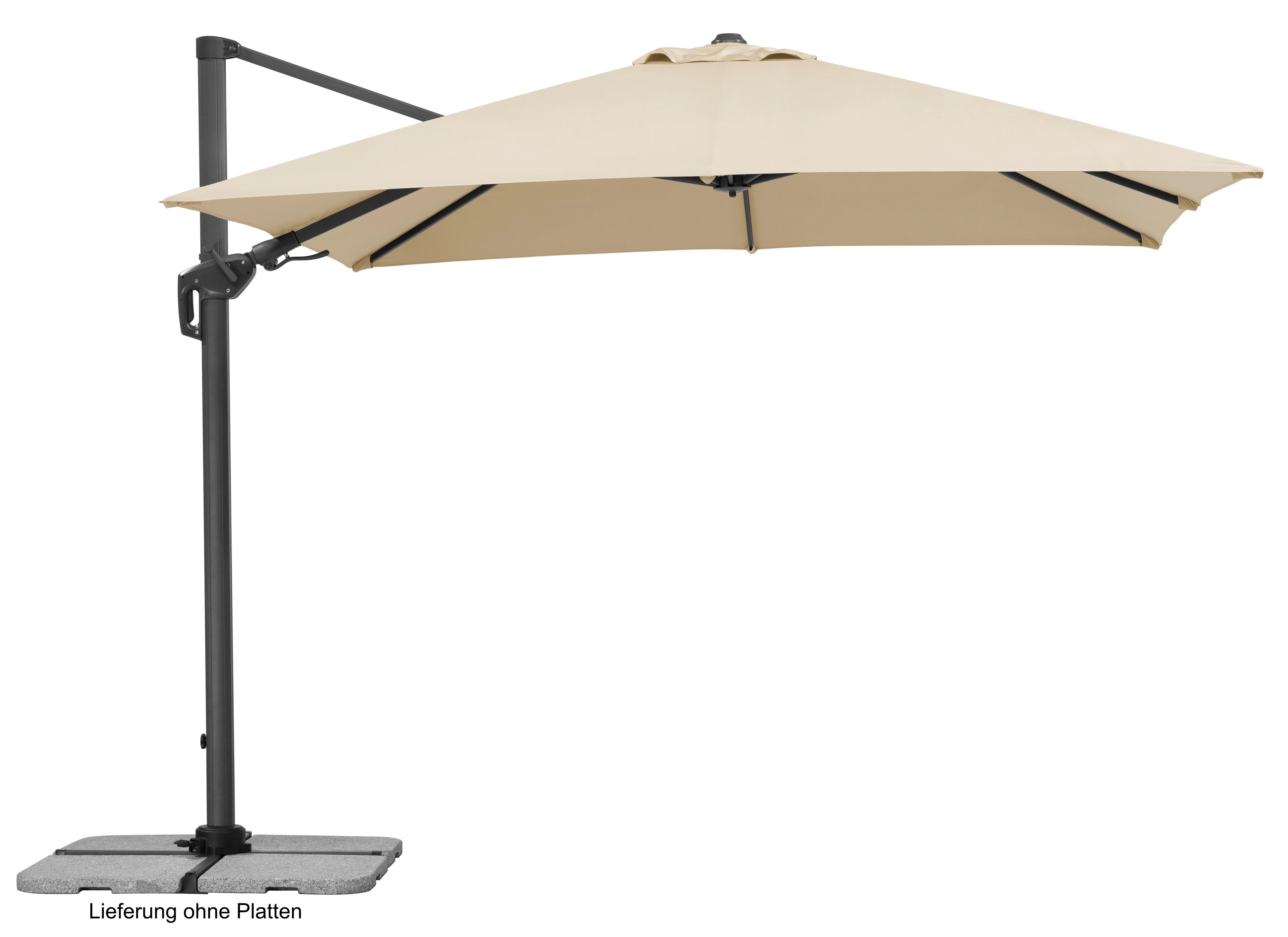 Ampelschirm Rhodos Twist BxHxT: 358x263x300 cm Naturfarben - Anthrazit/Naturfarben, Basics, Textil/Metall (358/263/300cm) - Schneider