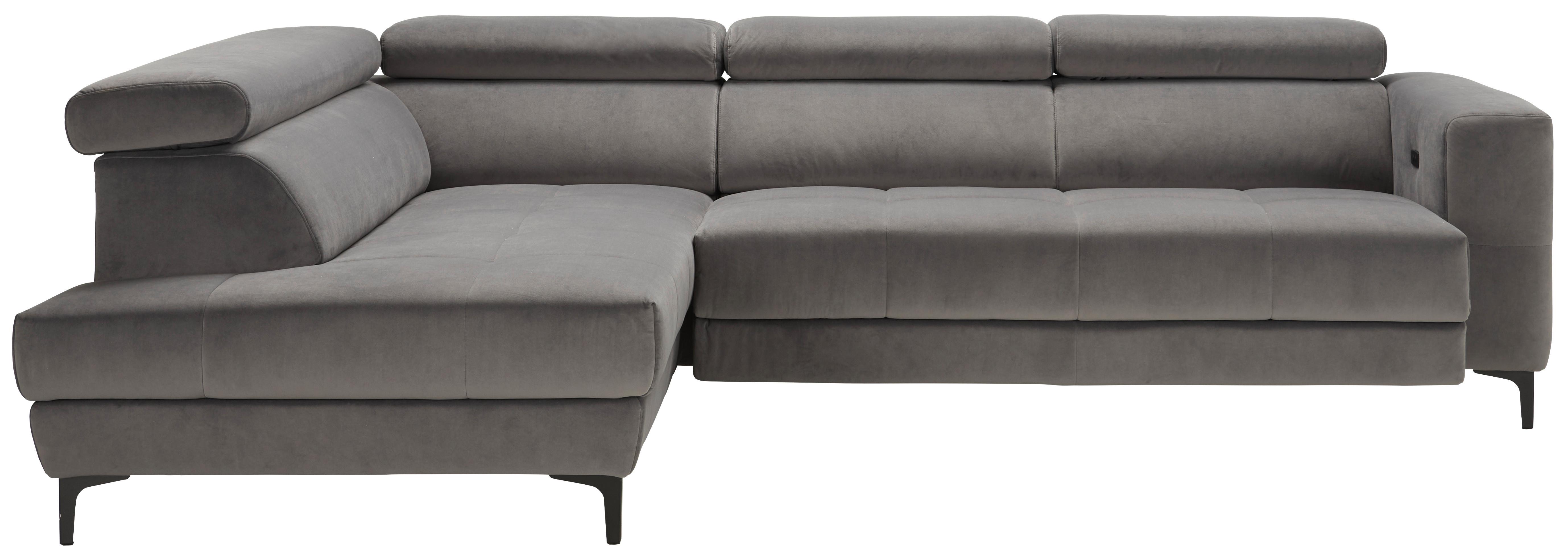 ROhová sedačka EMMA, ľavá, sivá - čierna/sivá, Modern, textil (210/47/301cm) - Based