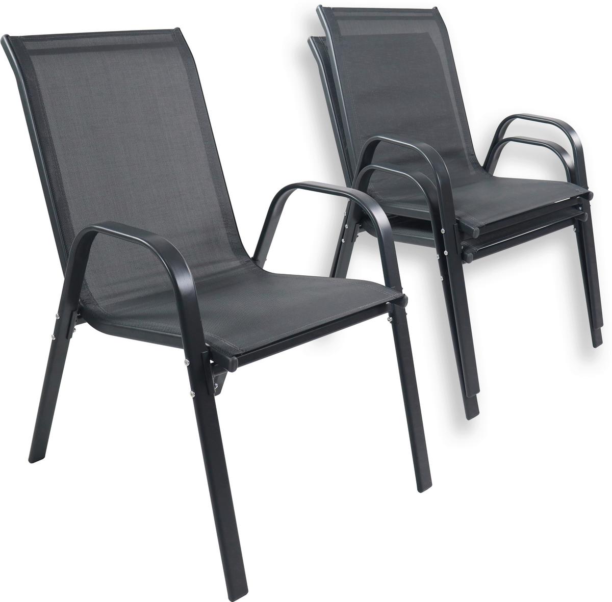 Gartenstuhl-Set Sonlas 2-teilig Anthrazit - Anthrazit, MODERN, Kunststoff/Metall (56/89/73cm) - MID.YOU