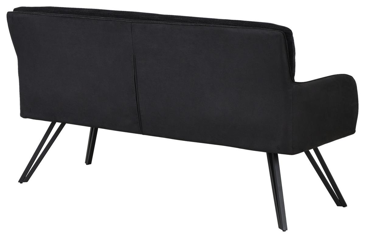 Sitzbank Tino - Schwarz, MODERN, Textil/Metall (160/94/67cm) - MID.YOU