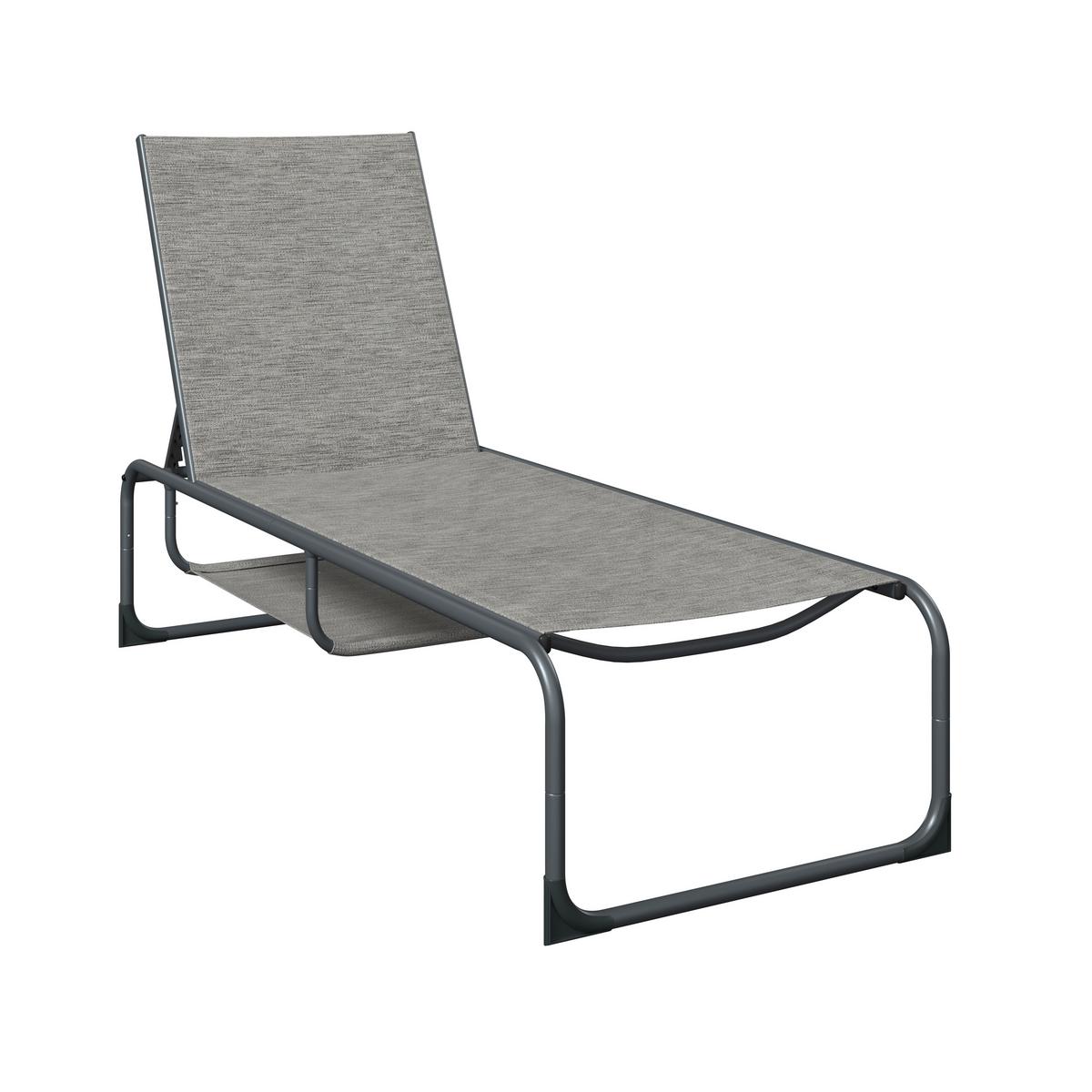 Napozóágy Taos - szürke, Modern, textil/fém (196/35/64cm) - Beldano