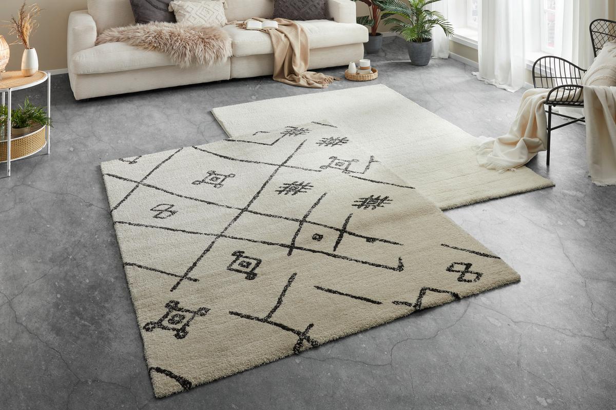 SHAGGY KOBEREC Stefan 1, 80/150cm, bílá - bílá, Moderní, textil (80/150cm) - Mömax