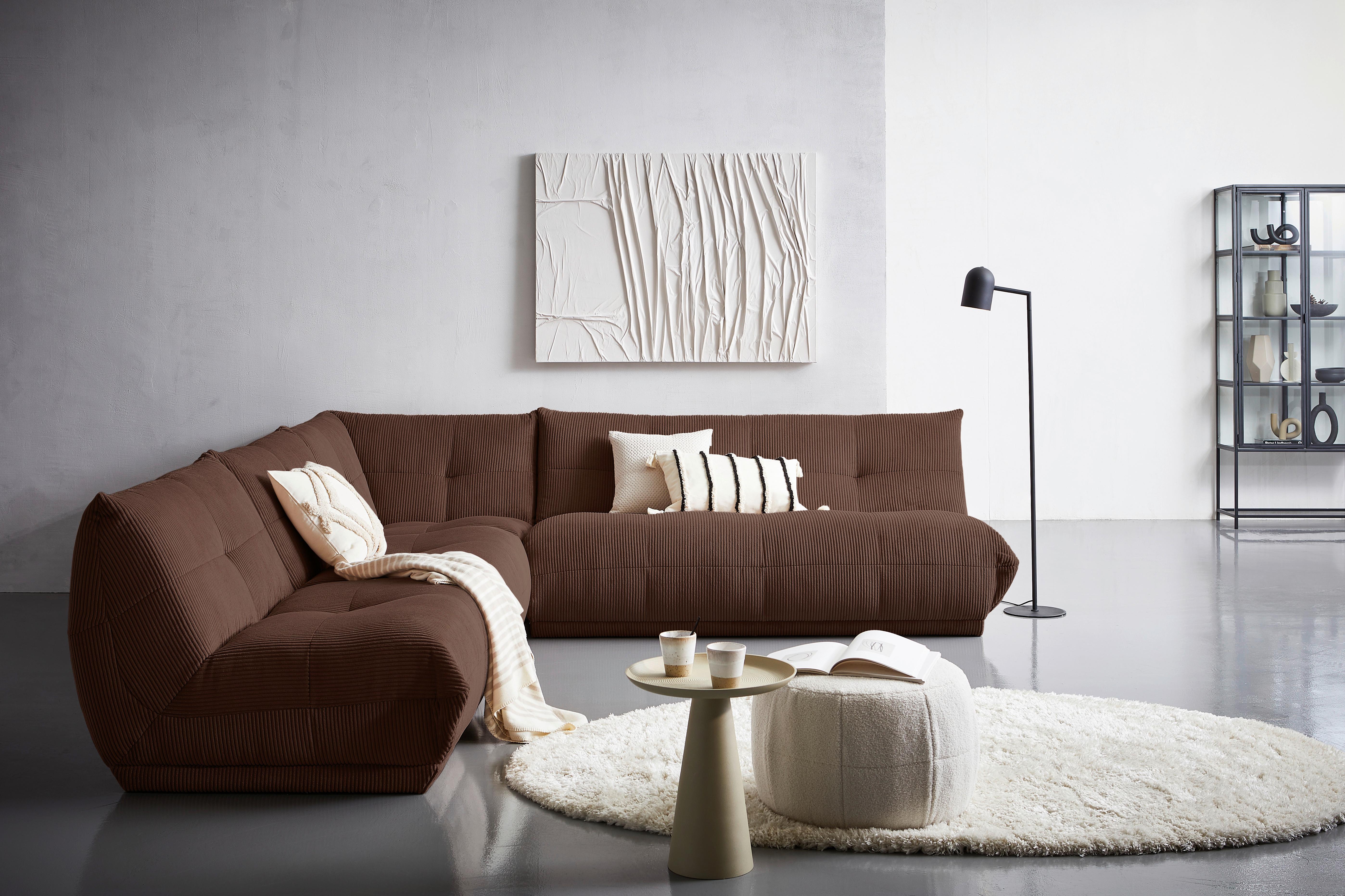 Ecksofa Giselle Braun - Braun, Trend, Textil (315/285cm) - Livetastic