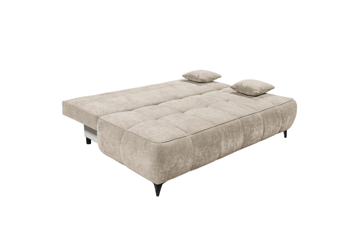 Schlafsofa Elisa Beige, Schlaffunktion - Beige/Schwarz, MODERN, Textil (215/96/106cm) - MID.YOU