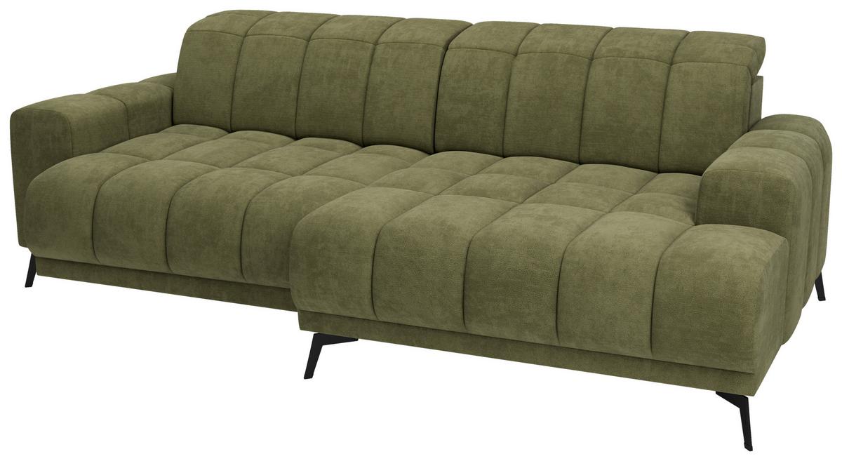 Rohová sedačka LAYA, pravá, olivově zelená tkanina MEMPHIS - olivově zelená, Moderní, textil (250/155cm) - Premium Living