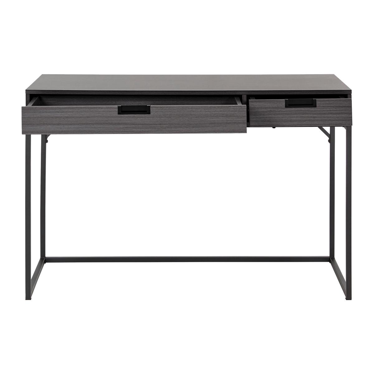Psací stůl AURORA - černá/barvy vlašských ořechů, Moderní, kov (120/50/76cm) - Bessagi Home