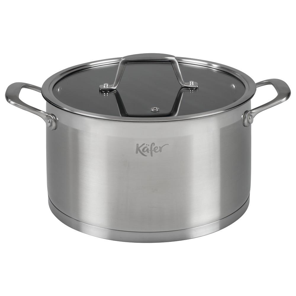 KOCHTOPF 4485-KA - Edelstahlfarben, Basics, Glas/Metall (24cm) - Käfer