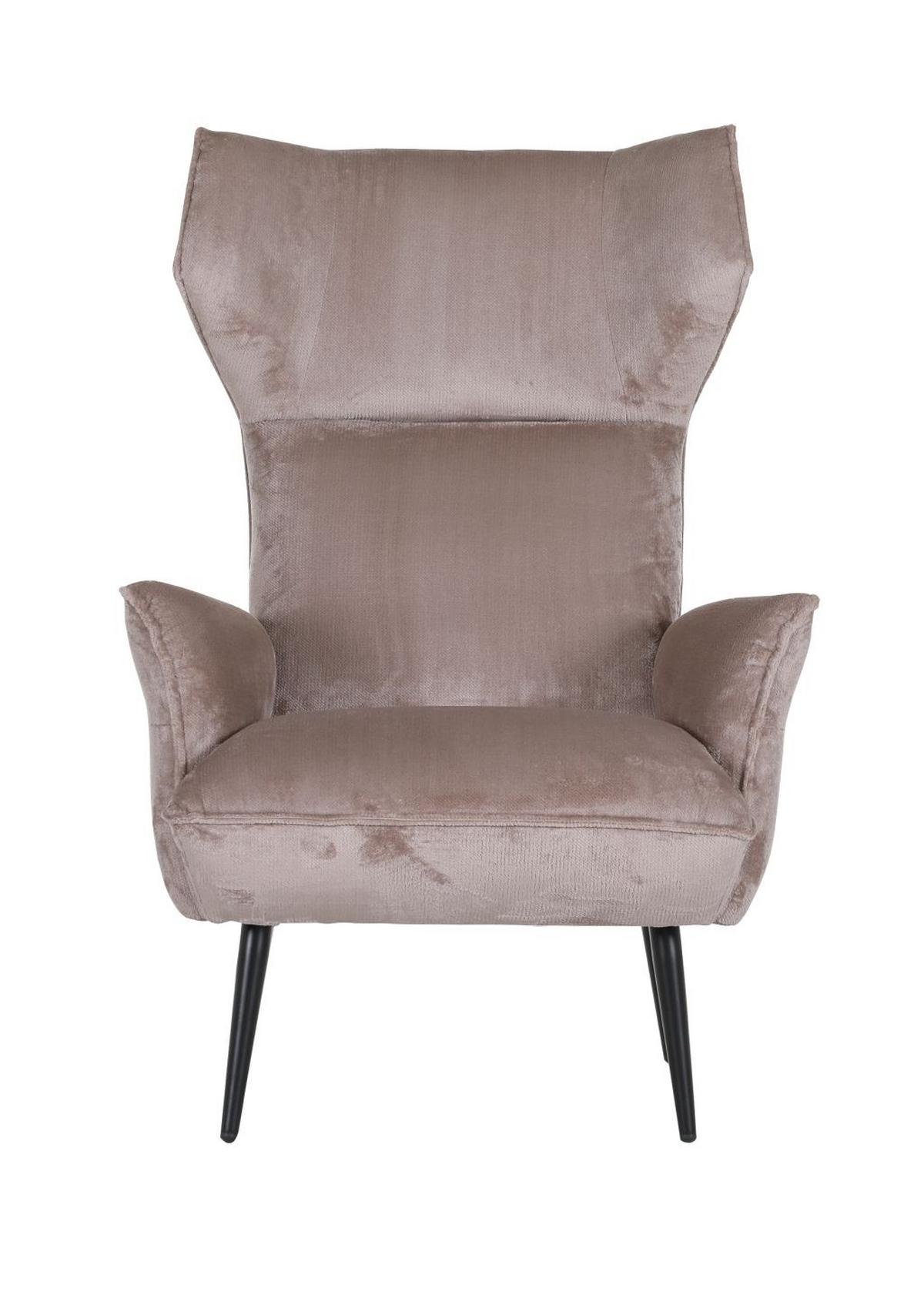 Ohrensessel Lorris - Beige/Schwarz, KONVENTIONELL, Textil (83/110/92cm) - MID.YOU