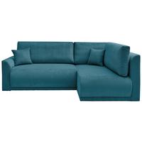 Rohová sedačka KIM L160, obojstranná, tyrkys. menčester - čierna/tyrkysová, Modern, drevo/textil (233/160cm)