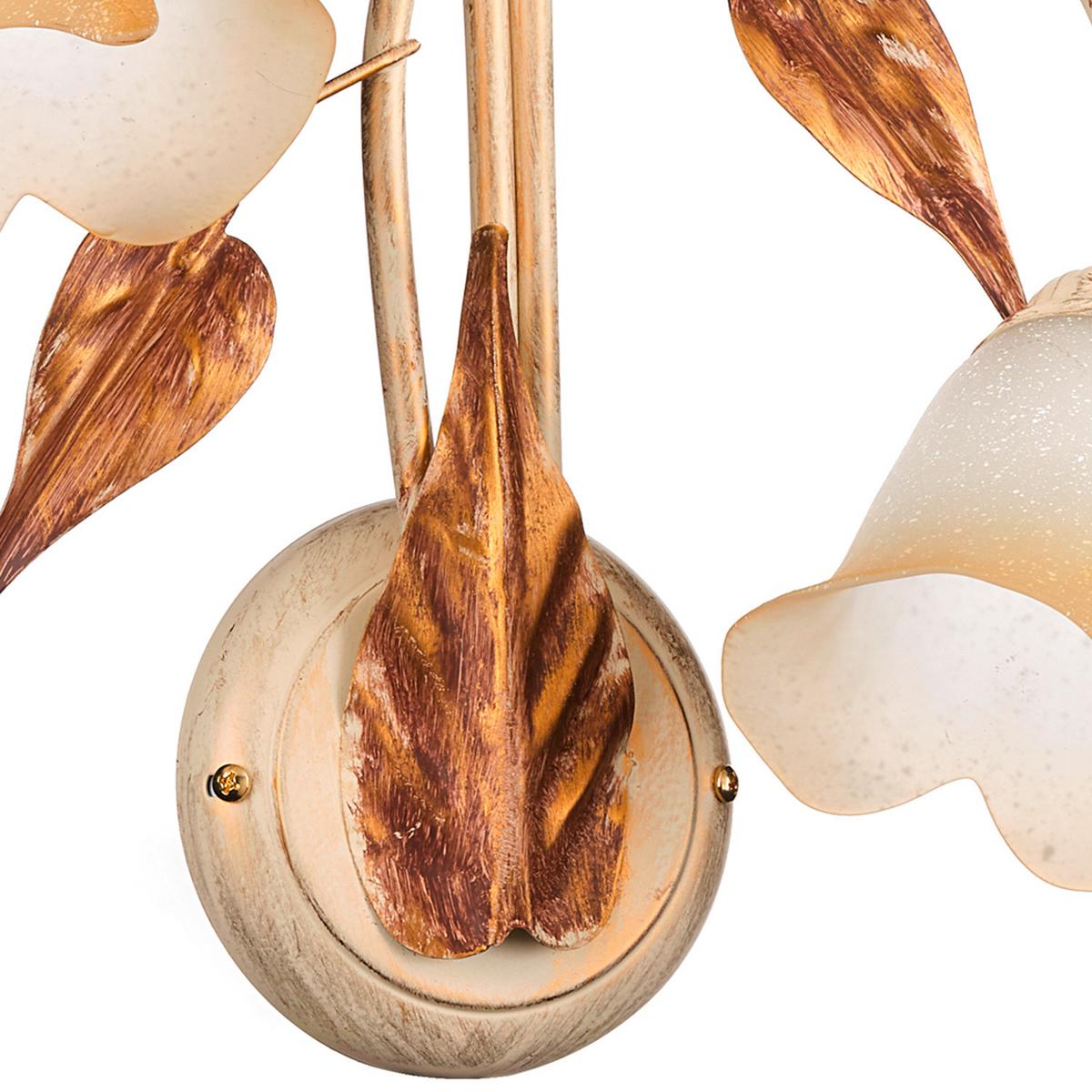 Wandleuchte 4647/Ap3 - Beige/Weiß, Natur, Glas/Metall (40/40/58cm)