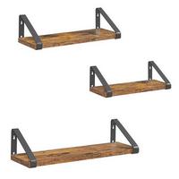 Wandregal Iron B: 30-40 cm Braun/Schwarz - Schwarz/Braun, Basics, Holzwerkstoff (35/10/12cm) - Boxxx