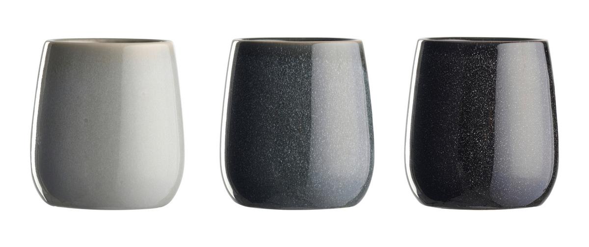 Kelímek na zubní kartáček MAGNUS - šedá/černá, Moderní, keramika (8/10cm) - Mömax