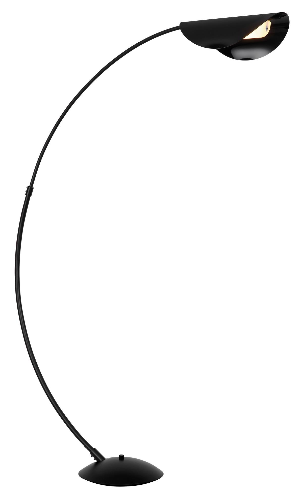 LED-Stehleuchte Robles Grau Schwarz L: 124 cm - Schwarz/Grau, Design, Kunststoff/Metall (124/35/182cm) - Globo