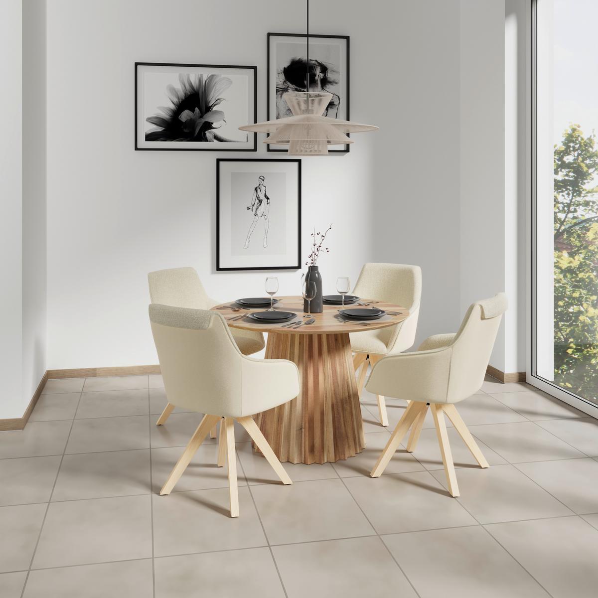 Jedálenský stôl ALLEGRA akácia 120 - farba akácie, Modern, drevo (120/76cm) - Bessagi Home