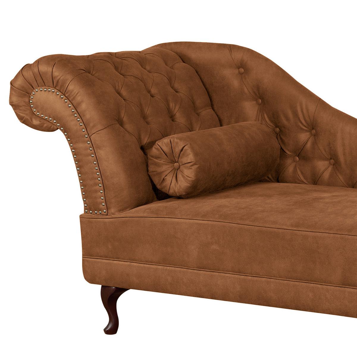 Récamiere Pako Cognac B: 185cm - Cognac/Braun, Design, Textil (185/93/75cm) - Livetastic