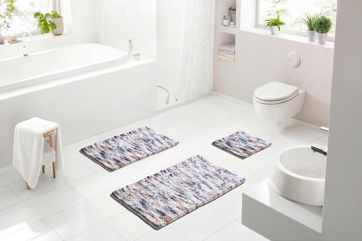 BADEMATTE PUNTO - Multicolor, KONVENTIONELL, Textil (60/100cm) - Grund