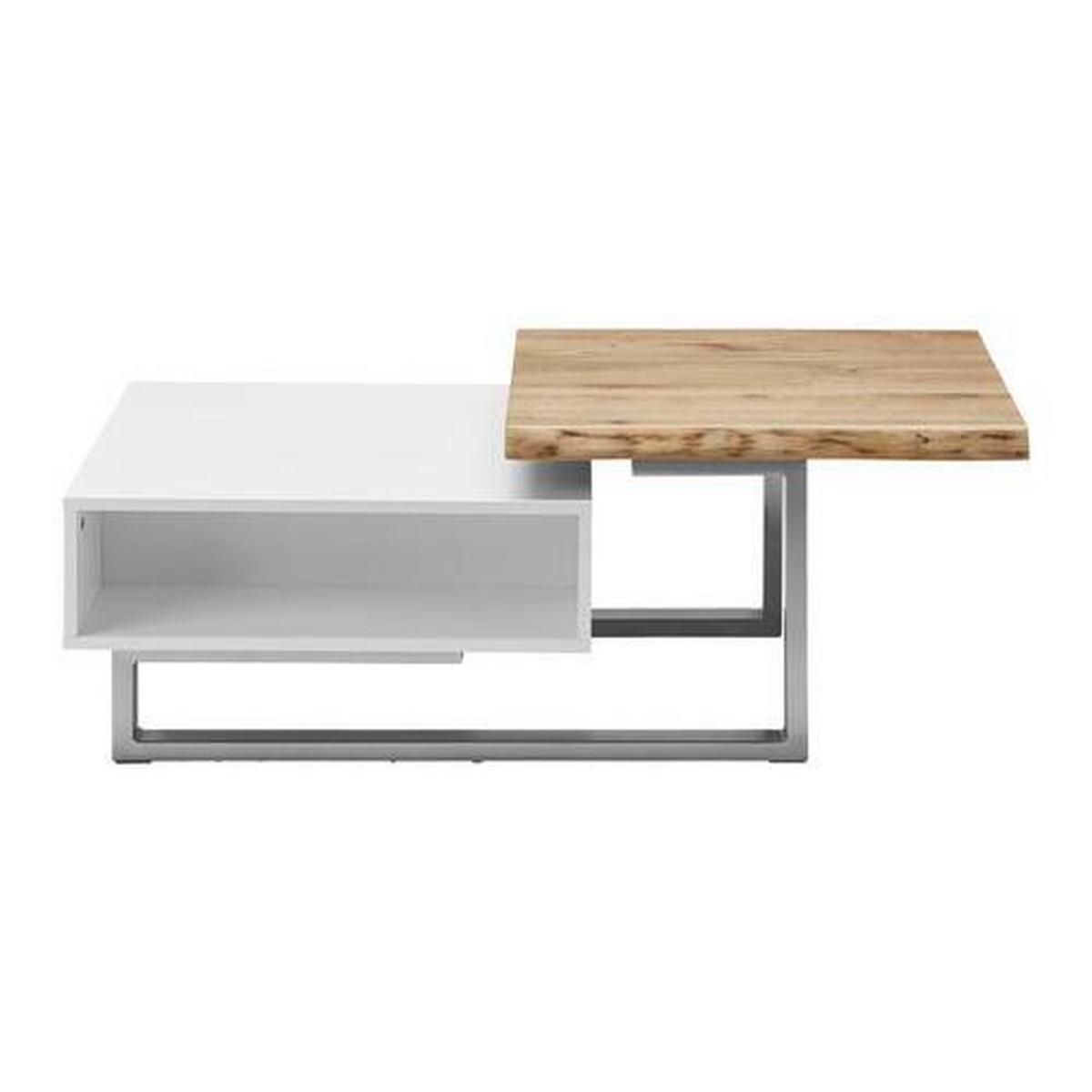 Konferenční stolek CARLOS - bílá/barvy dubu, Moderní, kov/dřevo (110/61/40cm) - Modern Living