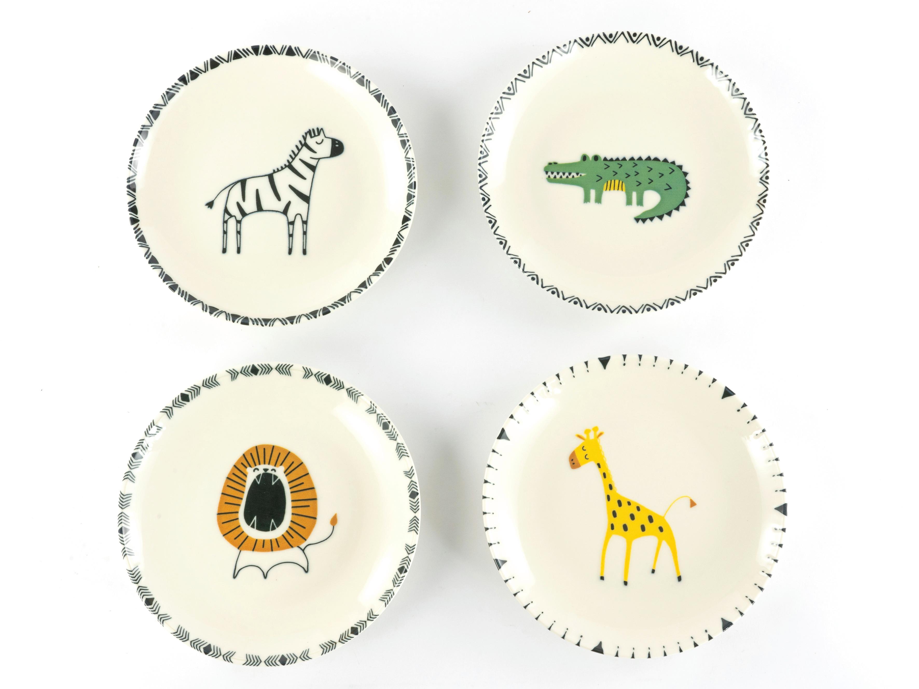 Tellerset Safari Keramik, Multicolor - Multicolor/Grauweiß, Basics, Keramik (21cm) - Creatable