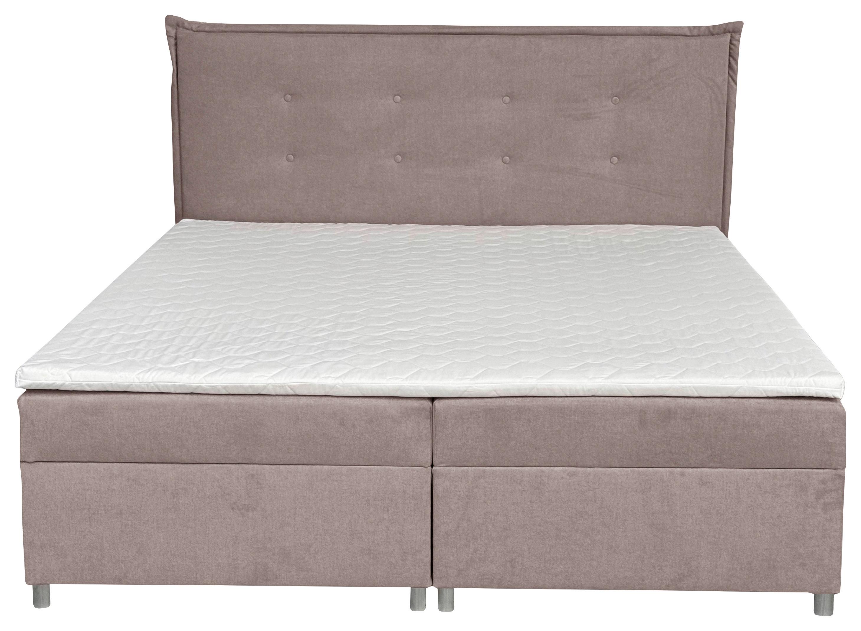 Boxbett Levie Mit Bettkasten Dunkelgrau 180x200 Cm - Dunkelgrau/Silberfarben, Basics, Textil (180/200cm) - MID.YOU