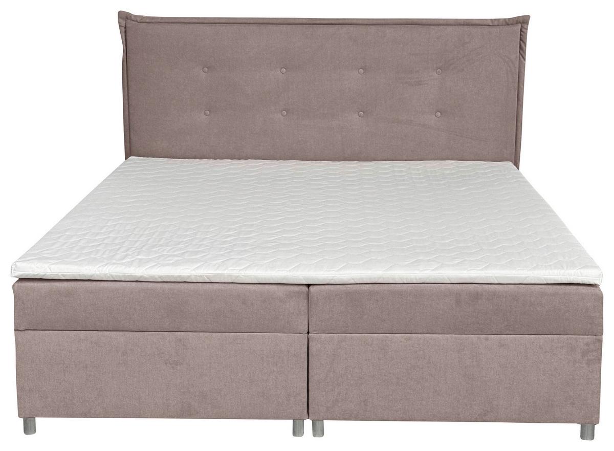Boxbett Levie Mit Bettkasten Dunkelgrau 180x200 Cm - Dunkelgrau/Silberfarben, Basics, Textil (180/200cm) - MID.YOU