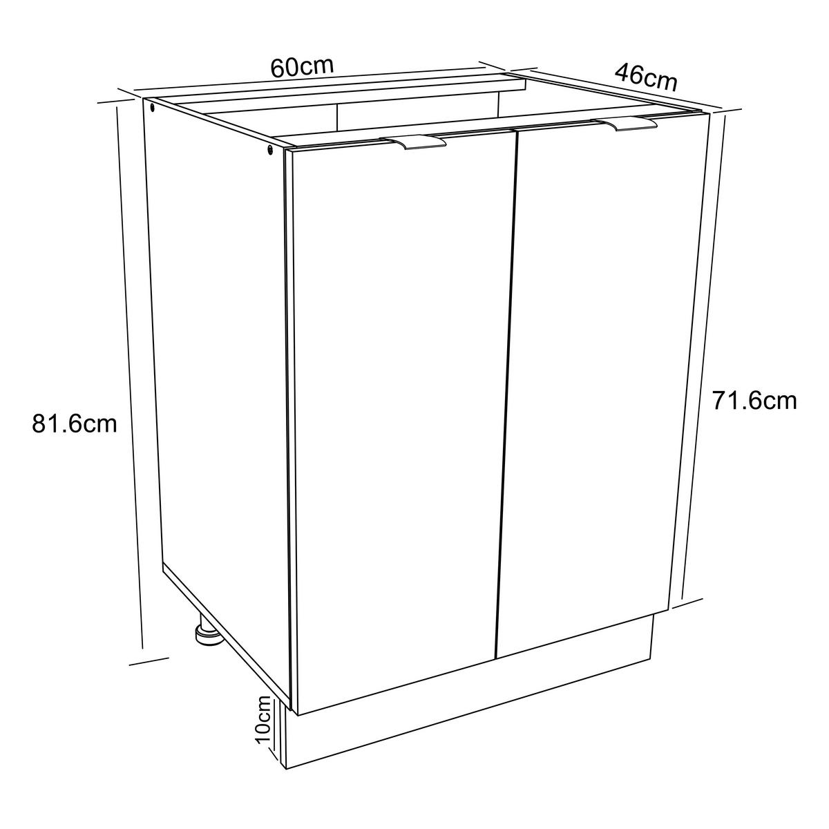 Küchenunterschrank Fasola Weiß/anthrazit B: 60 Cm - Anthrazit/Weiß, Trend, Holzwerkstoff (60/82/46cm) - MID.YOU