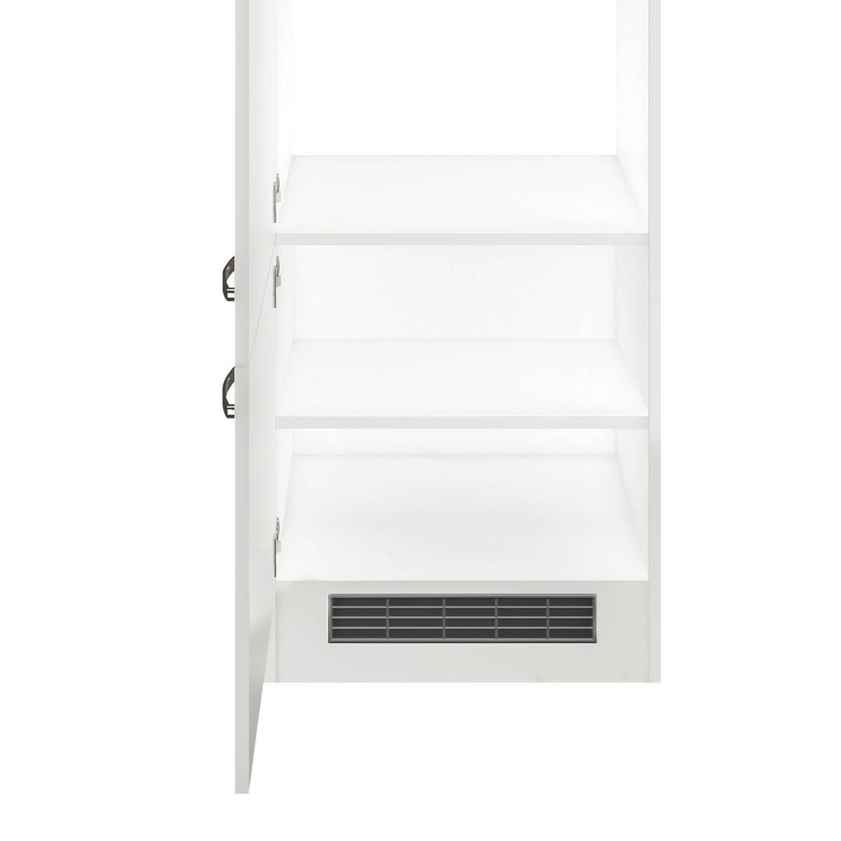 Szekrény Beépíthető Gépekhez Alba - fehér/magasfényű fehér, Modern, faalapú anyag (60/200/57cm)
