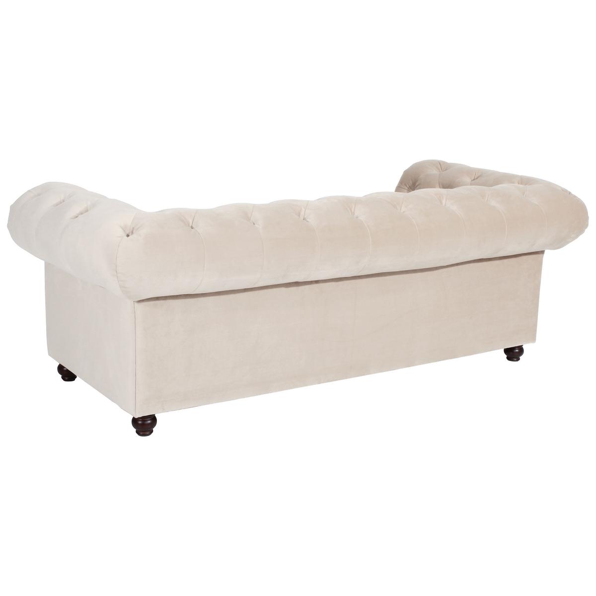 CHESTERFIELD-SOFA ORLEANS - Nussbaumfarben/Creme, Design, Textil (216/77/100cm) - Max Winzer