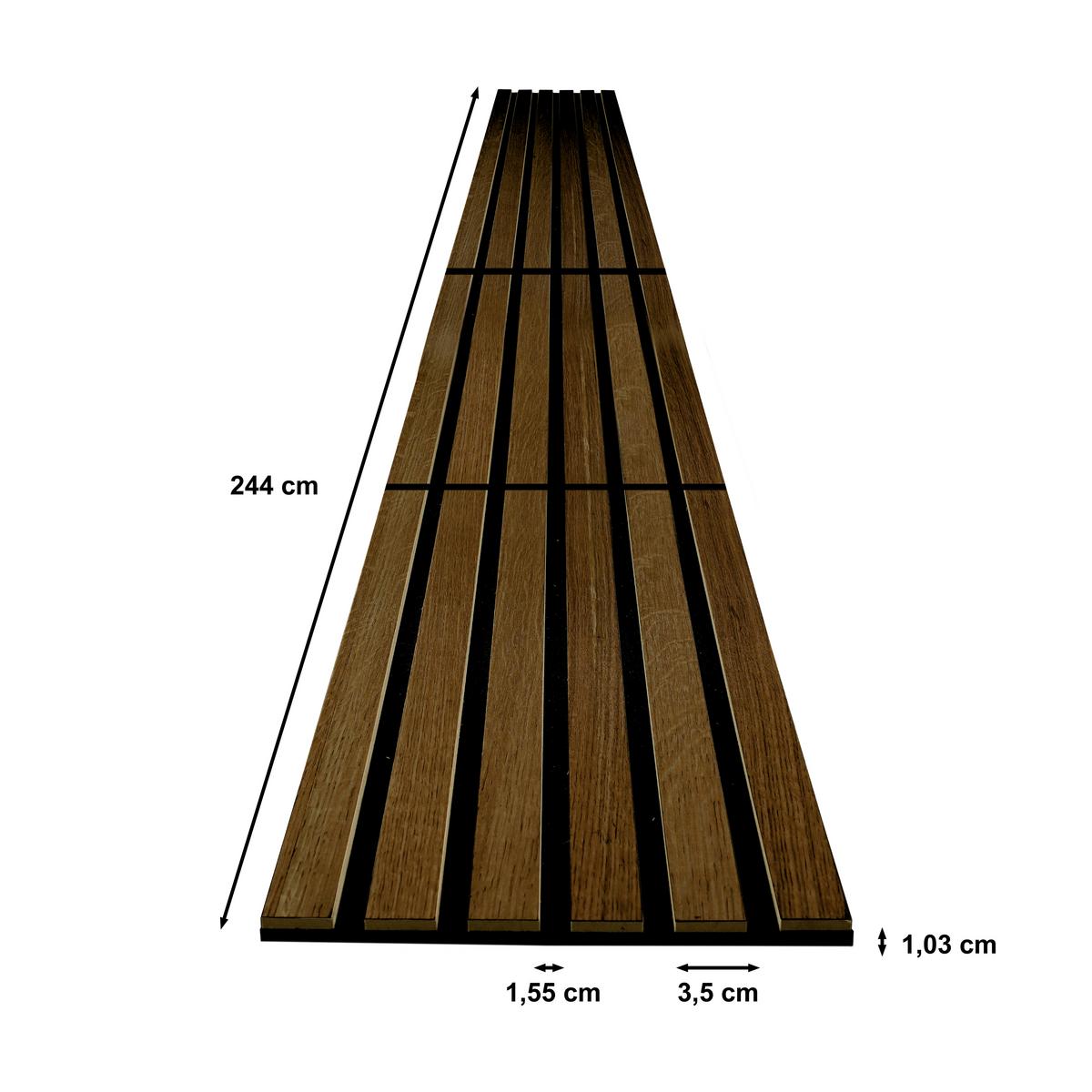 Akustikpaneel Compact Eiche Dunkel - Eichefarben/Dunkelbraun, Basics, Holz/Holzwerkstoff (30.5/244/1.03cm) - Novel