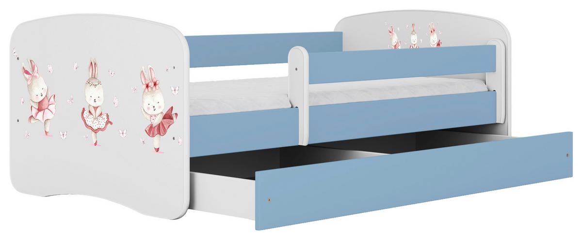 Kinder-/Juniorbett Babydreams inkl. Matratze 80x160 - Blau/Birkefarben, MODERN, Holz/Holzwerkstoff (80/160cm) - MID.YOU
