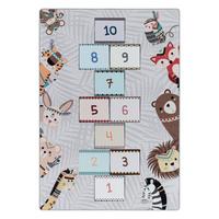 Spielteppich Hüpfspiel Grau/Bunt Play 100x150 cm - Grau, Trend, Textil (100/150cm)